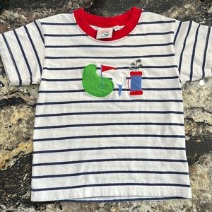 Luigi Kids golf appliqué shirt